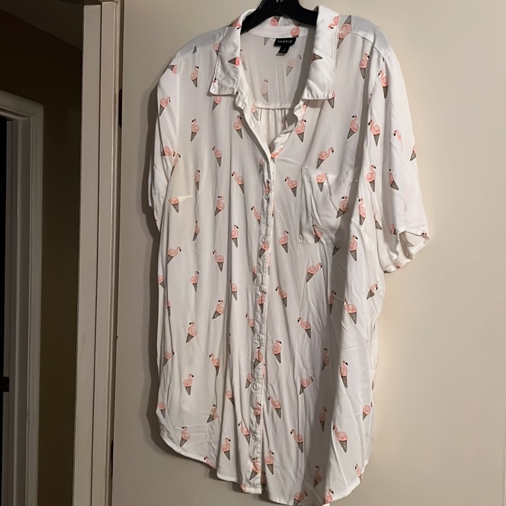 Torrid sz 3 Flamingo! print top